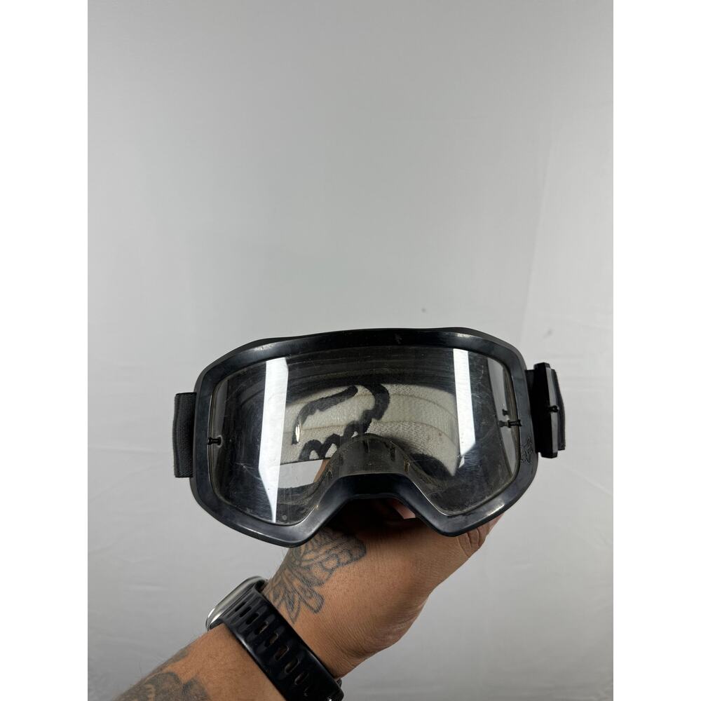 Fox Racing Main Motocross Goggles Black Clear Lens MX Off-Road Dirt Bike ATV